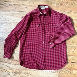 Cabela’s red and blackk checkered button down. Size XL TALL